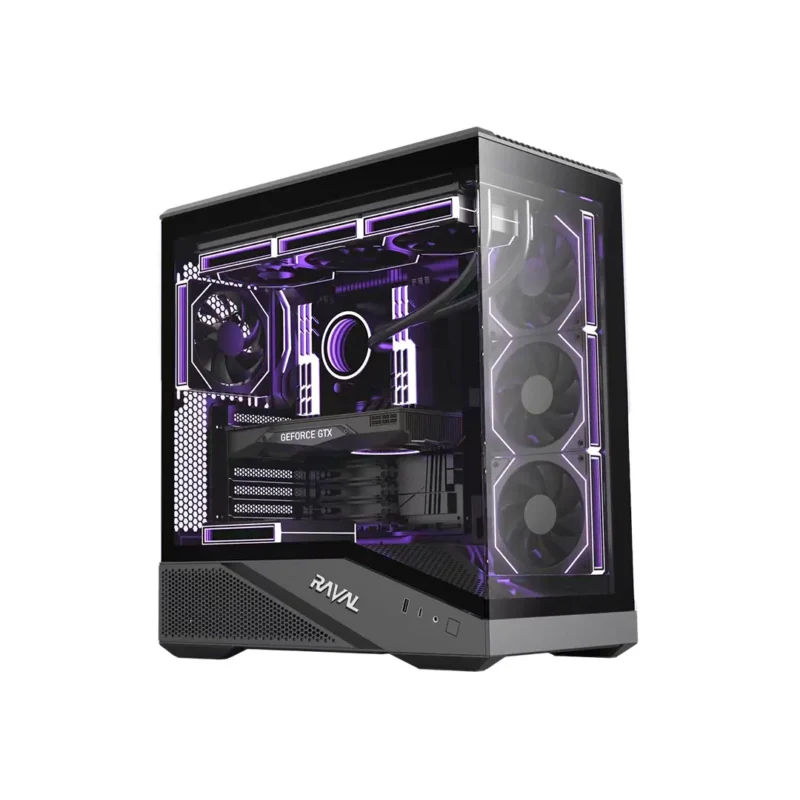 RAVAL MEGA PRO X 5XFAN ARGB CASE GAMING